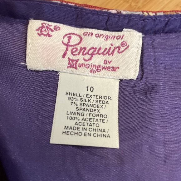 original penguin by munsingwear pleated gray floral silk skirt nwt Mrsp $250 10 - Picture 10 of 11